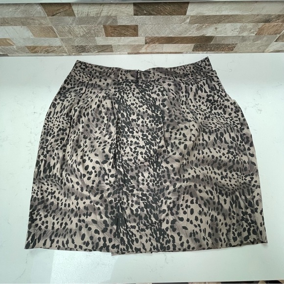Cloth & STONE Animal Print False Wrap Skirt Black Tan Sz M 100% Cotton NWT - Picture 16 of 16